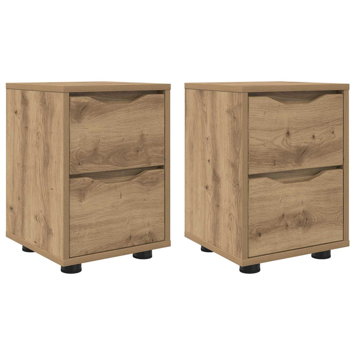 Sengeborde med skuffe 2 pcs Artisan Egetræ 30,5 x 30 x 43 cm