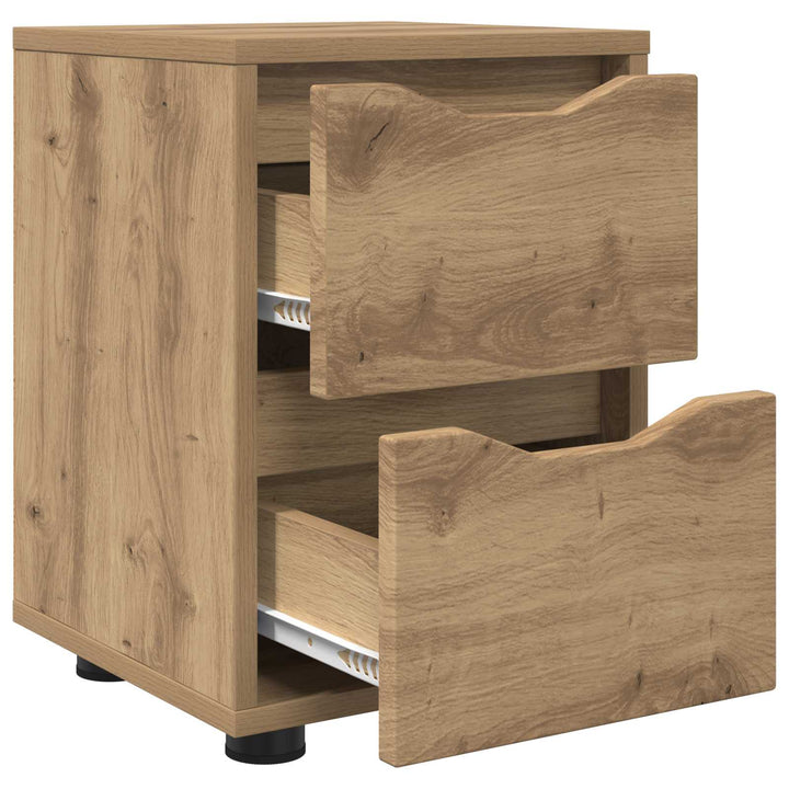 Sengeborde med skuffe 2 pcs Artisan Egetræ 30,5 x 30 x 43 cm