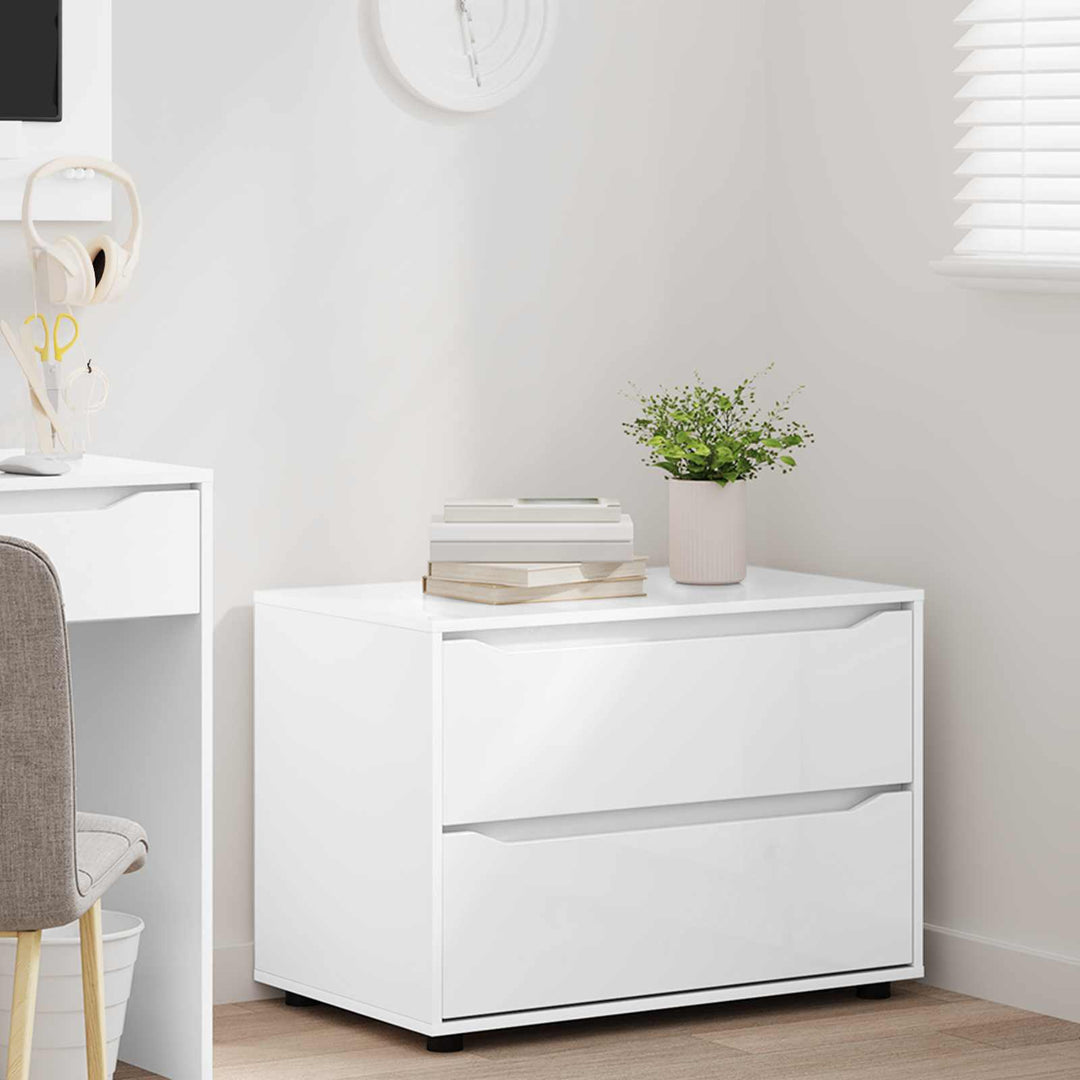 Opbevaringsskab 80 x 48 x 57 cm Konstrueret træ Hvid