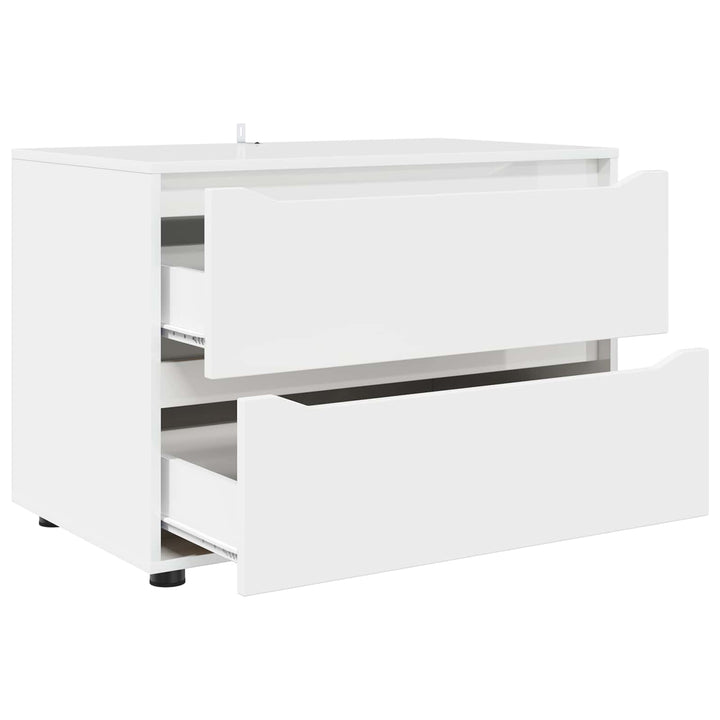 Opbevaringsskab 80 x 48 x 57 cm Konstrueret træ Hvid