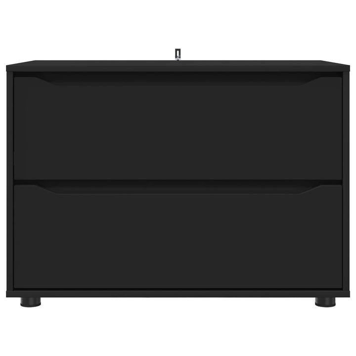 Opbevaringsskab 80 x 48 x 57 cm Konstrueret træ Sort