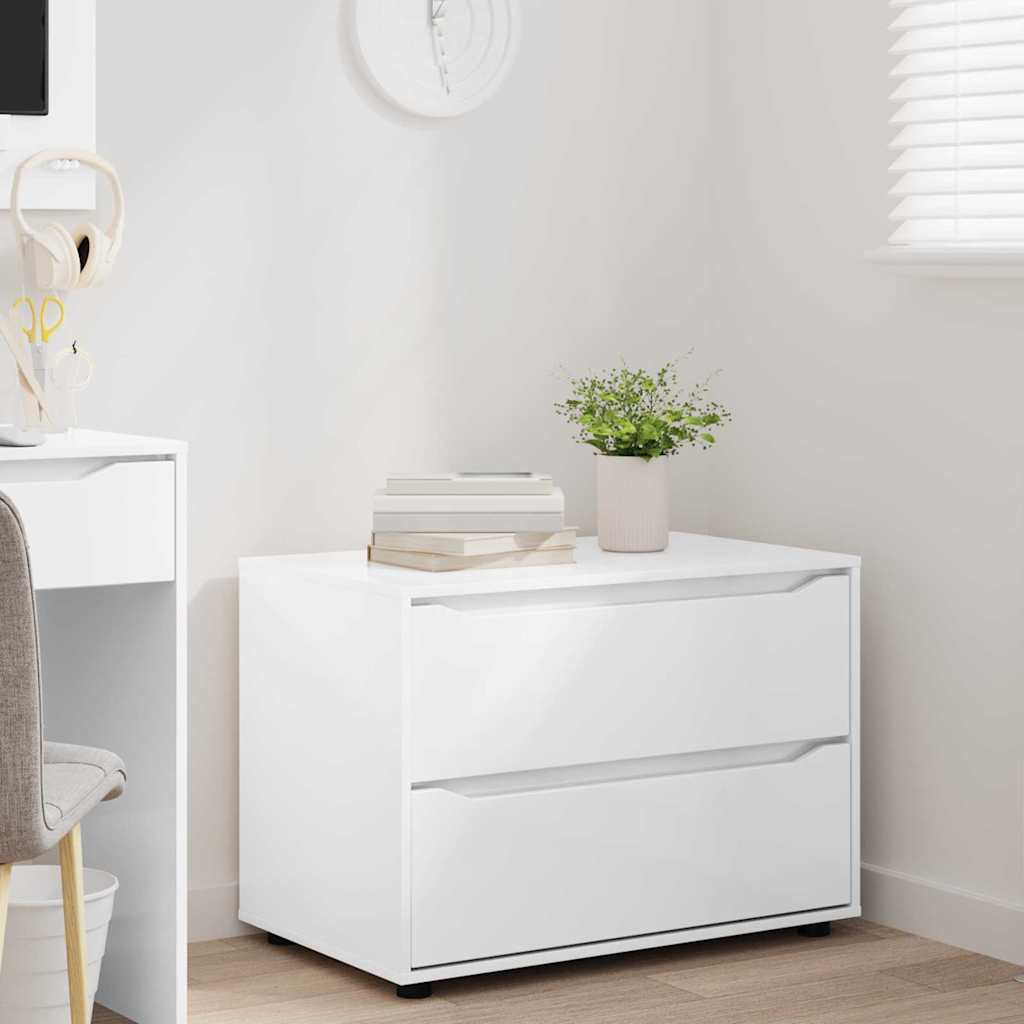 Opbevaringsskab Høj gloss hvid 80 x 48 x 57 cm Konstrueret træ