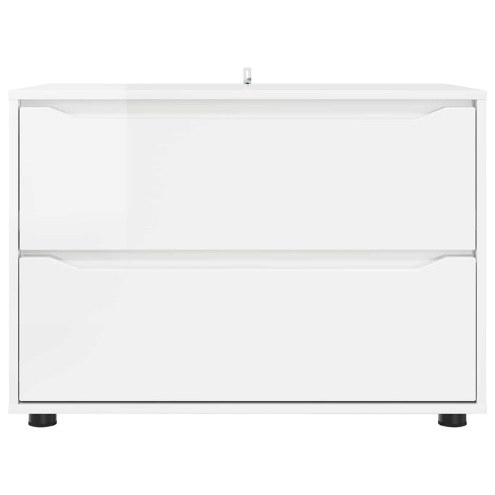 Opbevaringsskab 80 x 48 x 57 cm Konstrueret træ Høj gloss hvid