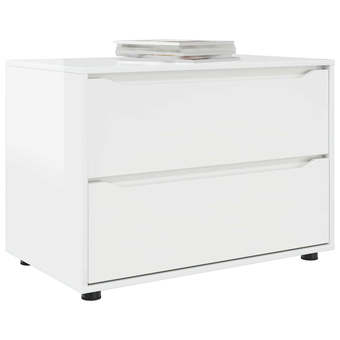 Opbevaringsskab 80 x 48 x 57 cm Konstrueret træ Høj gloss hvid