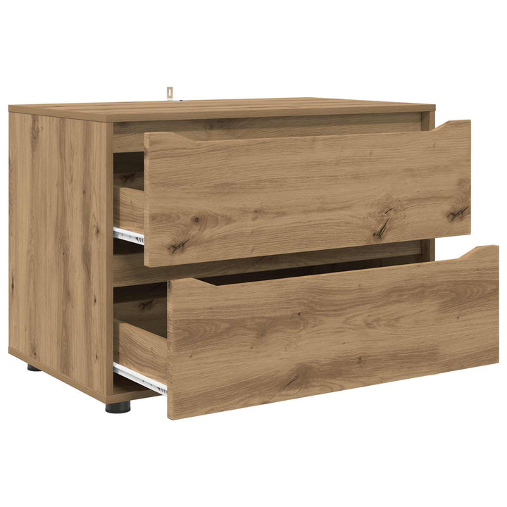 Opbevaringsskab 80 x 48 x 57 cm Konstrueret træ Artisan Egetræ