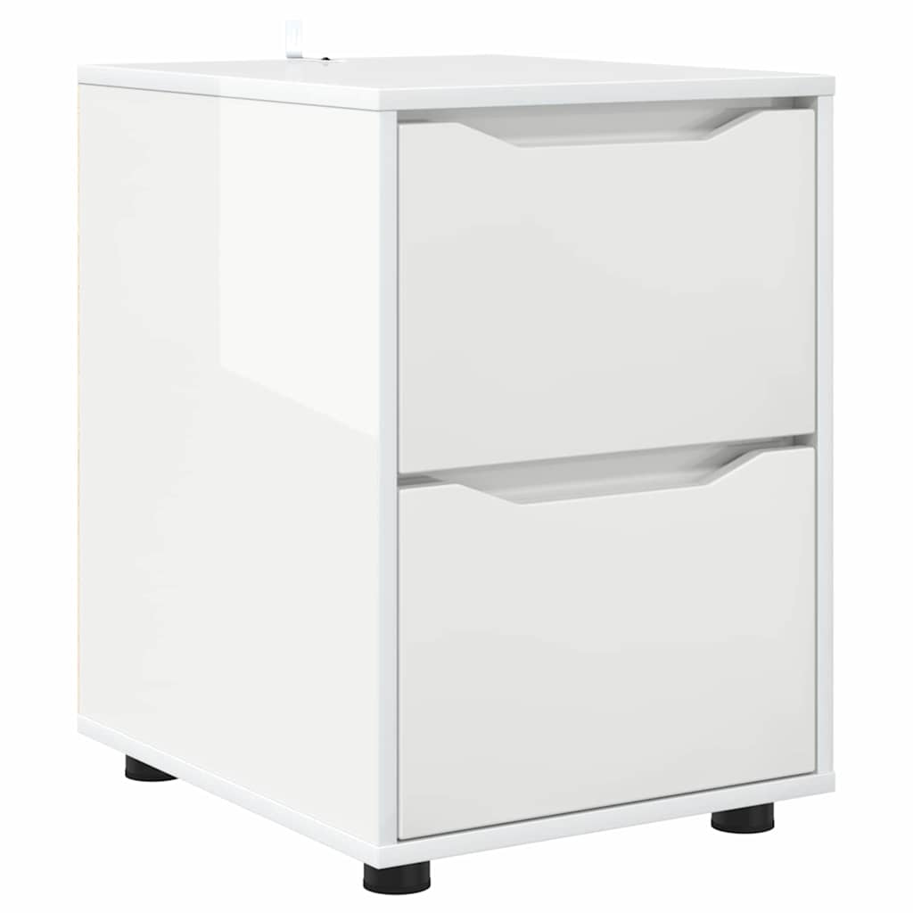 Opbevaringsskab Høj gloss hvid 40 x 48 x 57 cm Konstrueret træ