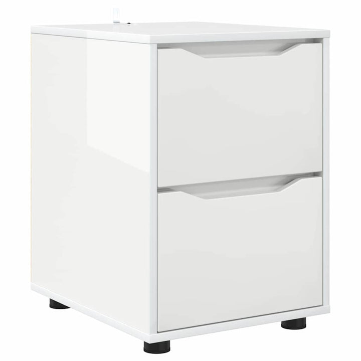 Opbevaringsskab Høj gloss hvid 40 x 48 x 57 cm Konstrueret træ