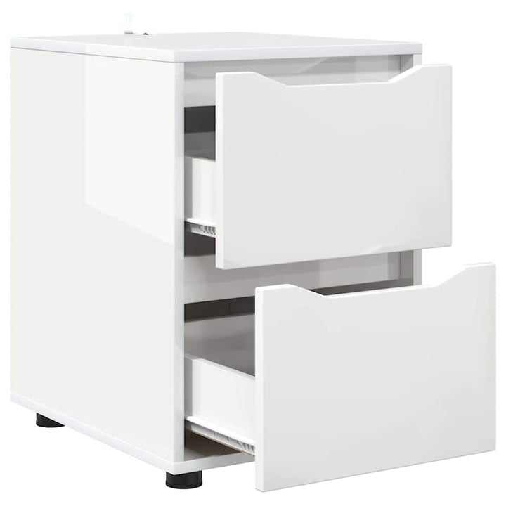 Opbevaringsskab Høj gloss hvid 40 x 48 x 57 cm Konstrueret træ