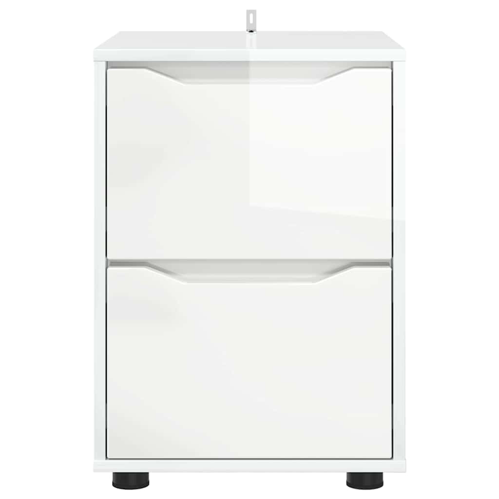 Opbevaringsskab Høj gloss hvid 40 x 48 x 57 cm Konstrueret træ