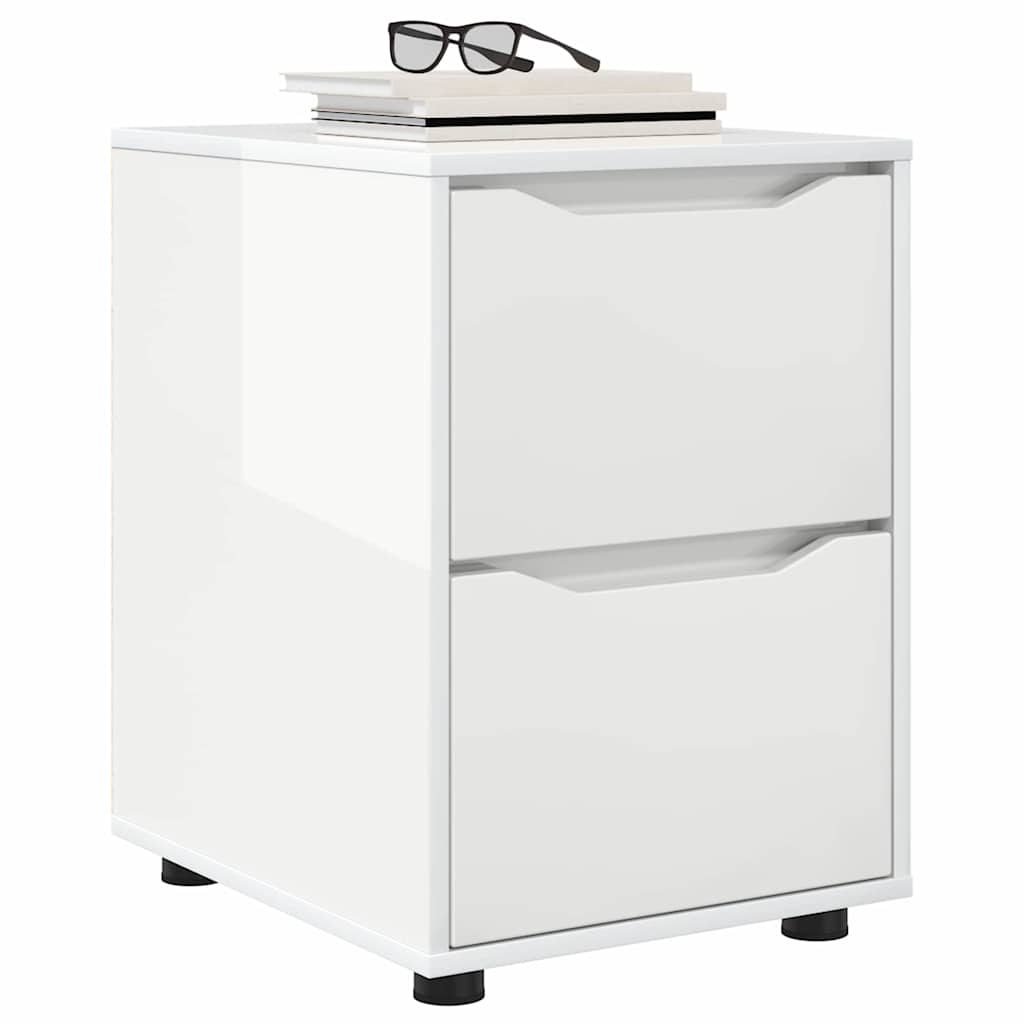 Opbevaringsskab Høj gloss hvid 40 x 48 x 57 cm Konstrueret træ