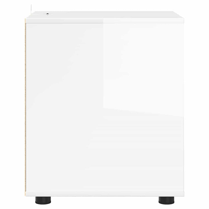 Opbevaringsskab Høj gloss hvid 40 x 48 x 57 cm Konstrueret træ
