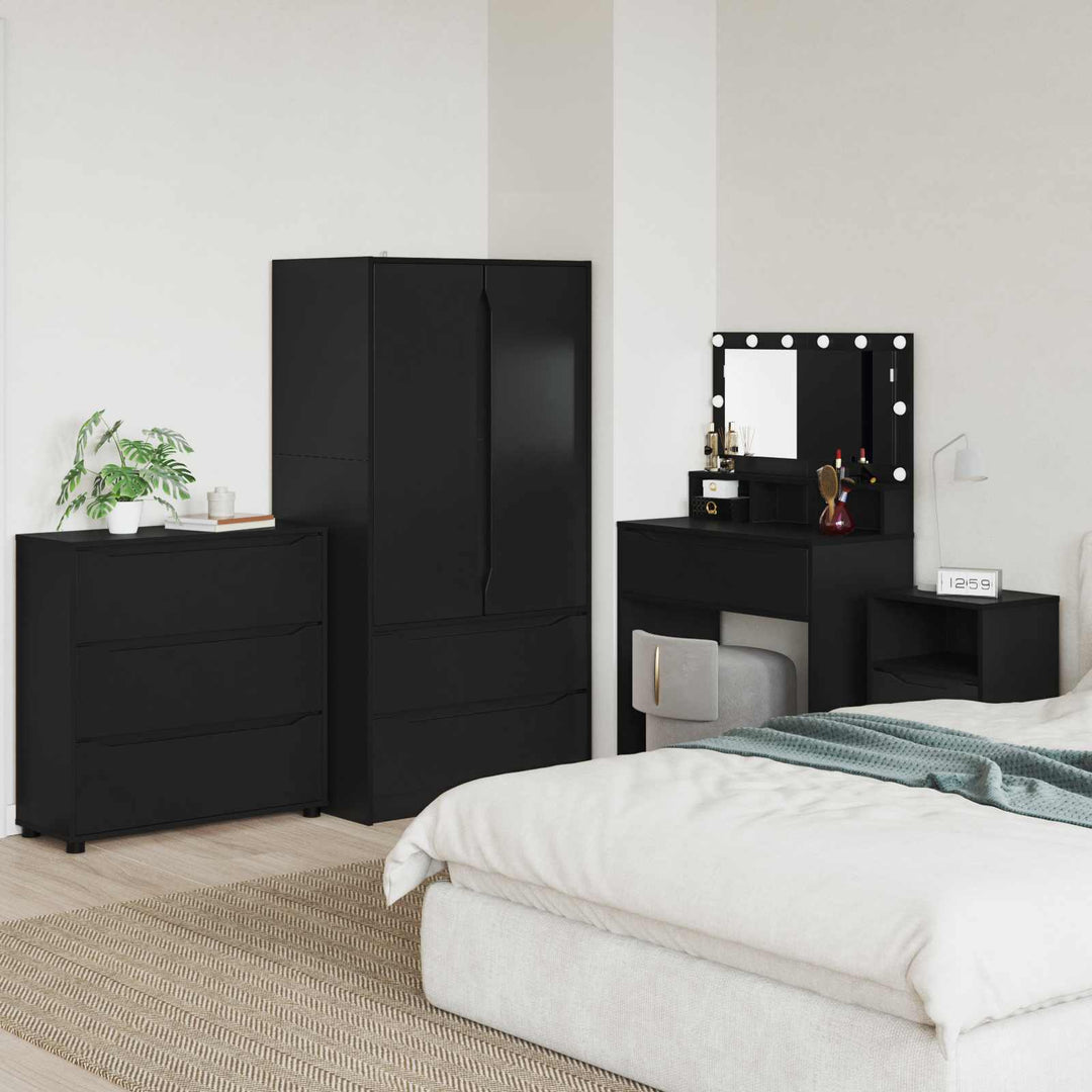 Opbevaringsskab Sort 80 x 31 x 81 cm Konstrueret træ