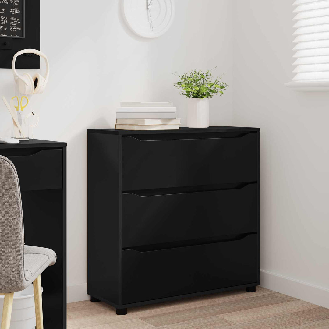 Opbevaringsskab Sort 80 x 31 x 81 cm Konstrueret træ