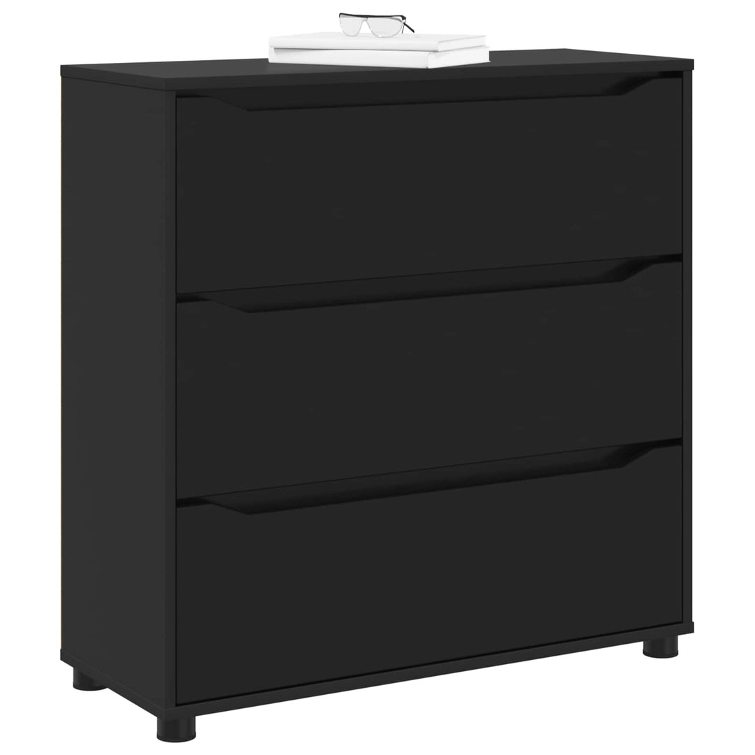 Opbevaringsskab Sort 80 x 31 x 81 cm Konstrueret træ
