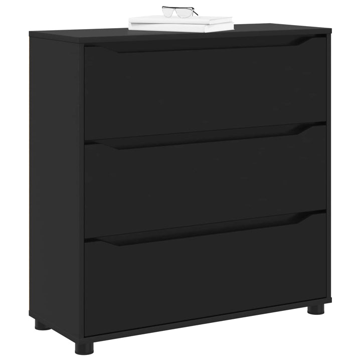Opbevaringsskab Sort 80 x 31 x 81 cm Konstrueret træ