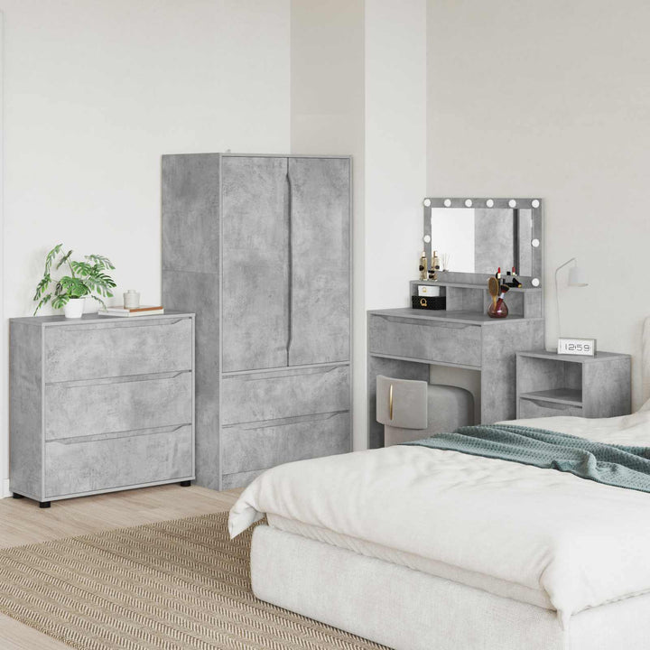 Opbevaringsskab Beton Grå 80 x 31 x 81 cm Konstrueret træ