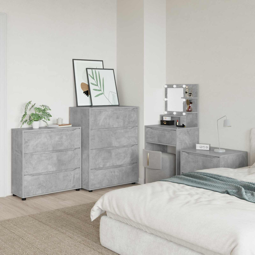 Opbevaringsskab Beton Grå 80 x 31 x 81 cm Konstrueret træ