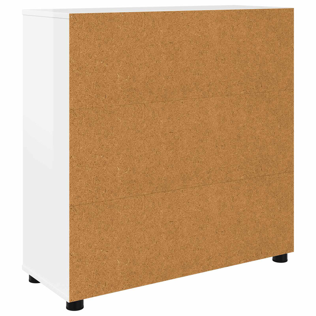 Opbevaringsskab 80 x 31 x 81 cm Konstrueret træ Høj gloss hvid