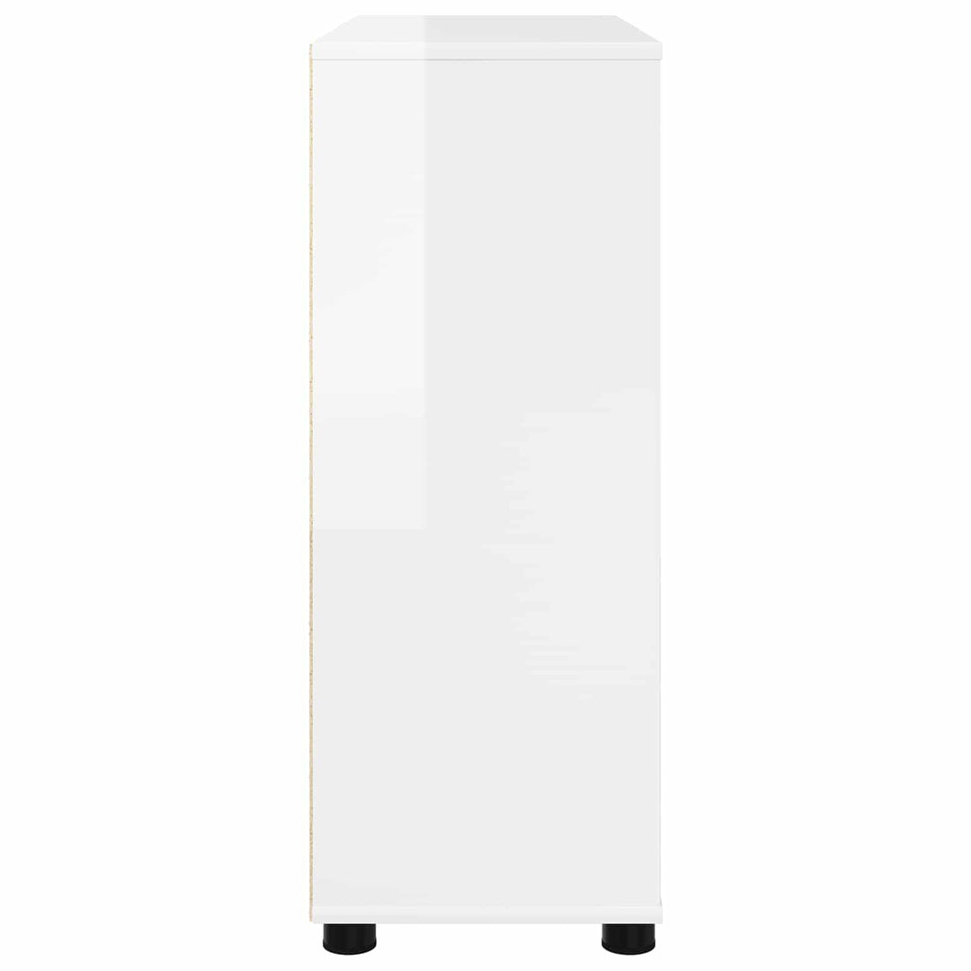 Opbevaringsskab 80 x 31 x 81 cm Konstrueret træ Høj gloss hvid