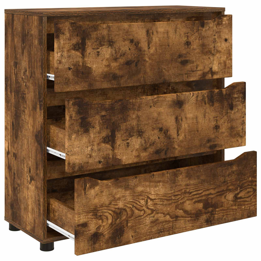 Opbevaringsskab 80 x 31 x 81 cm Konstrueret træ Røget eg