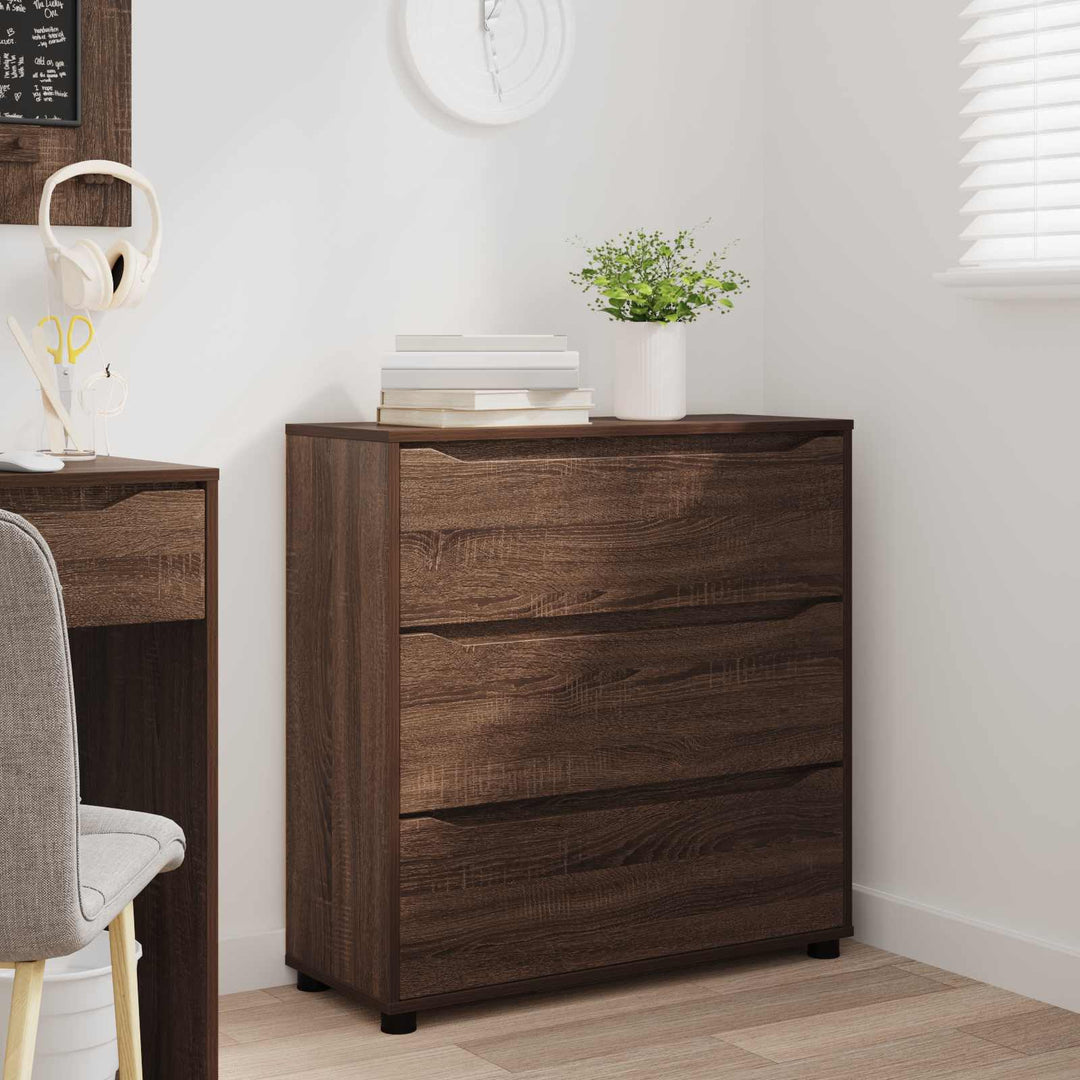 Opbevaringsskab 80 x 31 x 81 cm Konstrueret træ Brun eg