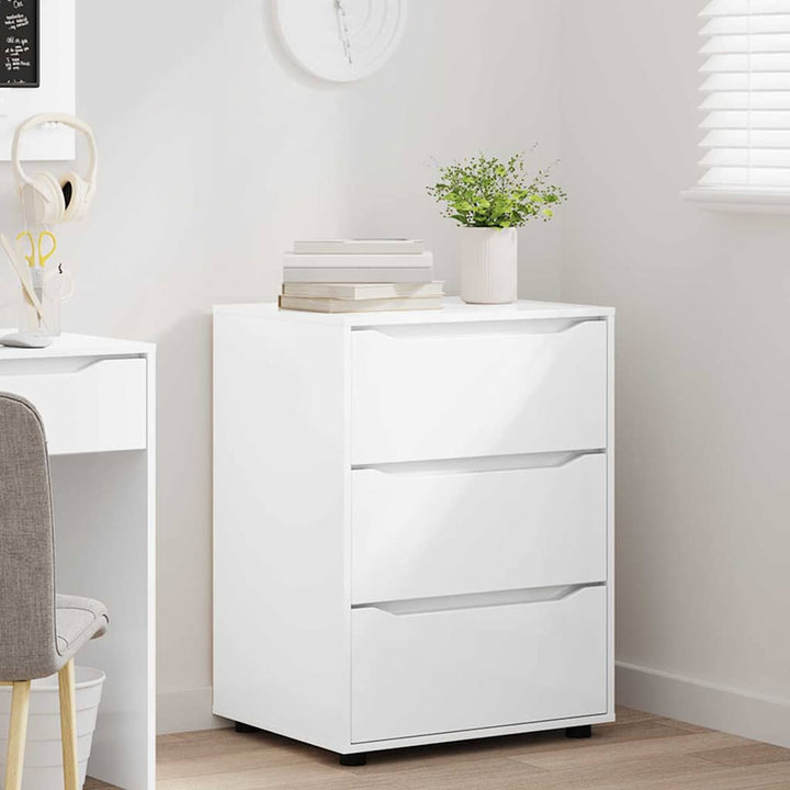 Opbevaringsskab Høj gloss hvid 60 x 48 x 81 cm Konstrueret træ
