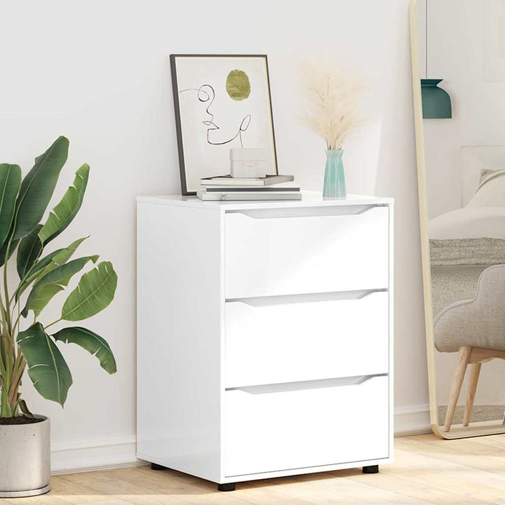 Opbevaringsskab Høj gloss hvid 60 x 48 x 81 cm Konstrueret træ