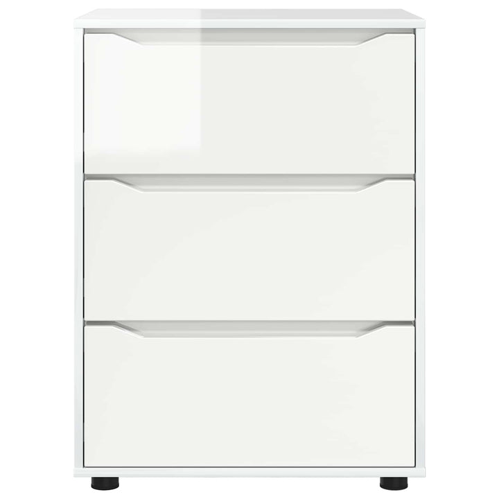 Opbevaringsskab 60 x 48 x 81 cm Konstrueret træ Høj gloss hvid