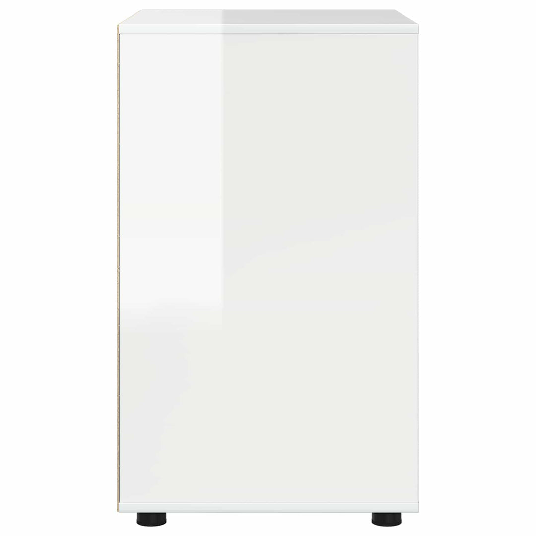 Opbevaringsskab 60 x 48 x 81 cm Konstrueret træ Høj gloss hvid