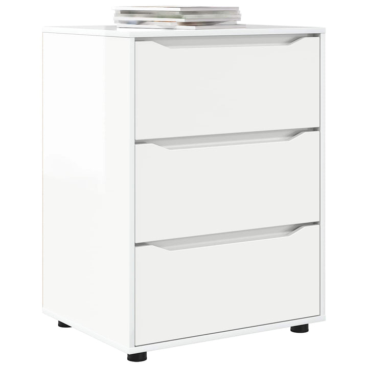 Opbevaringsskab 60 x 48 x 81 cm Konstrueret træ Høj gloss hvid