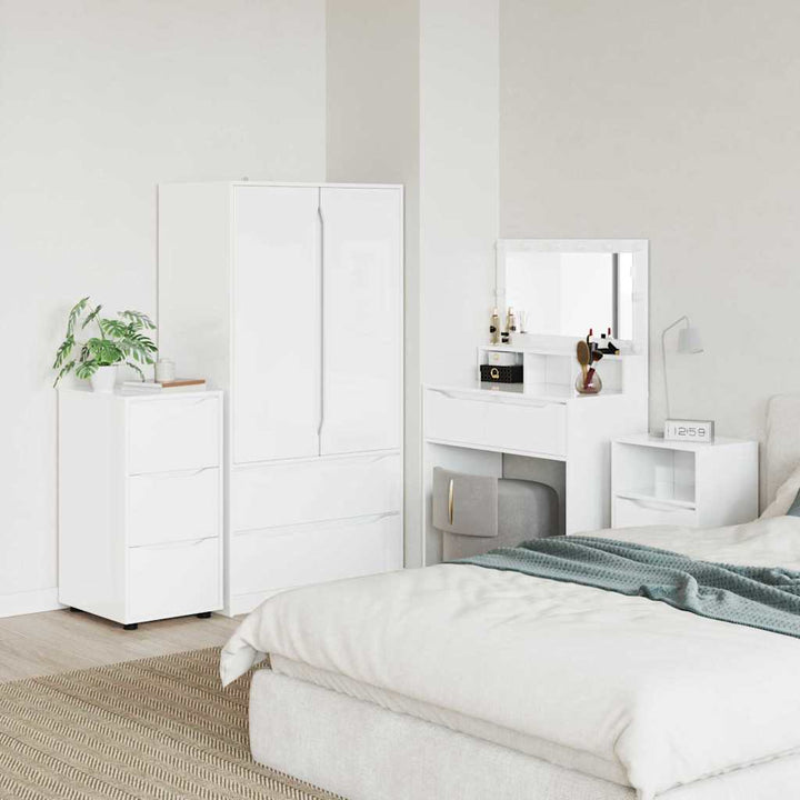 Opbevaringsskab Høj gloss hvid 40 x 48 x 81 cm Konstrueret træ
