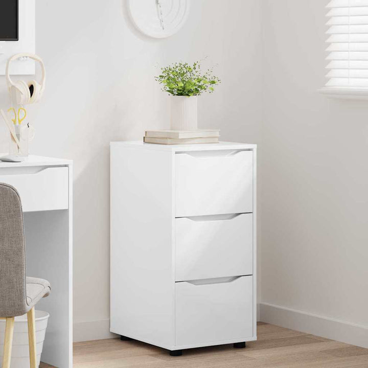 Opbevaringsskab Høj gloss hvid 40 x 48 x 81 cm Konstrueret træ