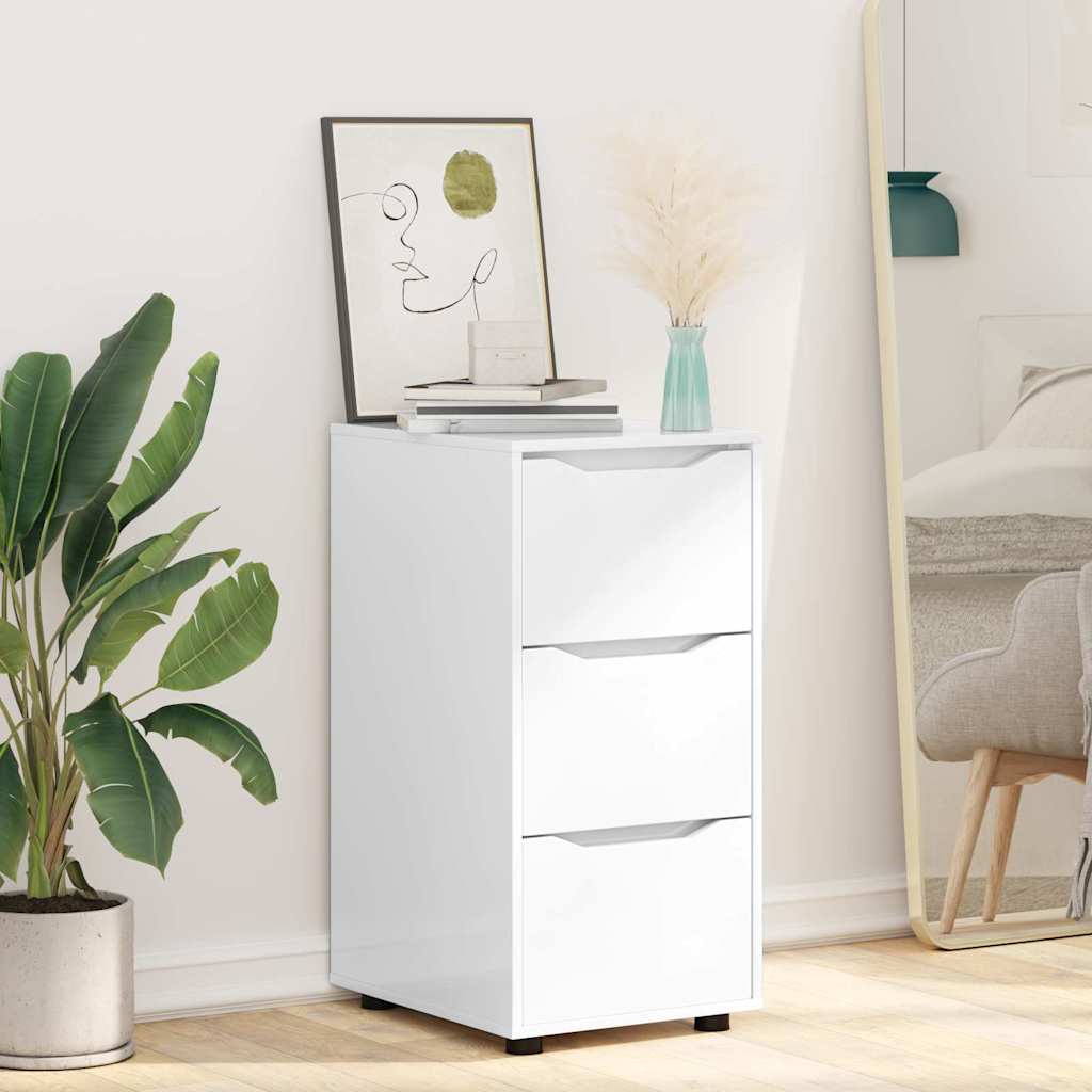 Opbevaringsskab Høj gloss hvid 40 x 48 x 81 cm Konstrueret træ