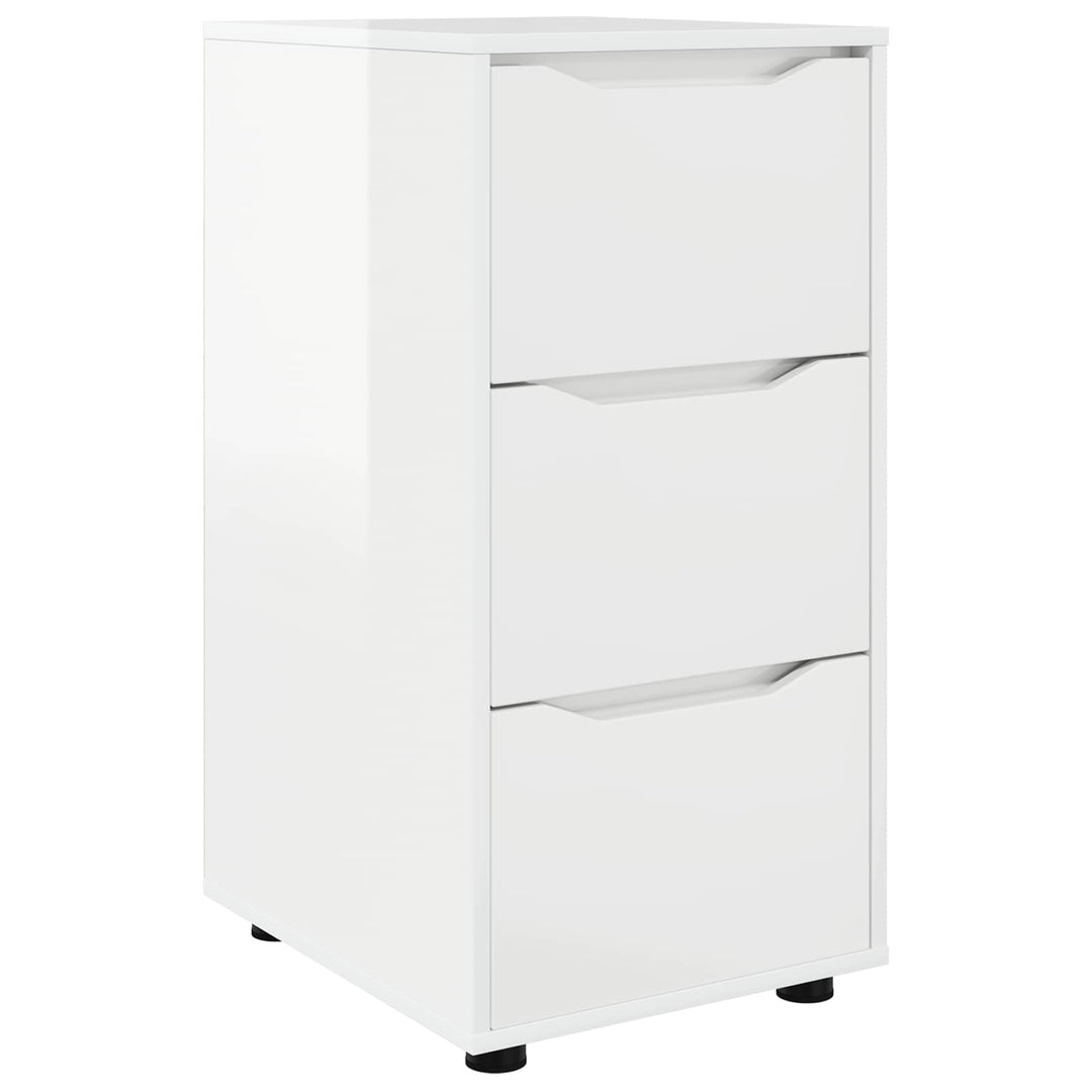 Opbevaringsskab 40 x 48 x 81 cm Konstrueret træ Høj gloss hvid