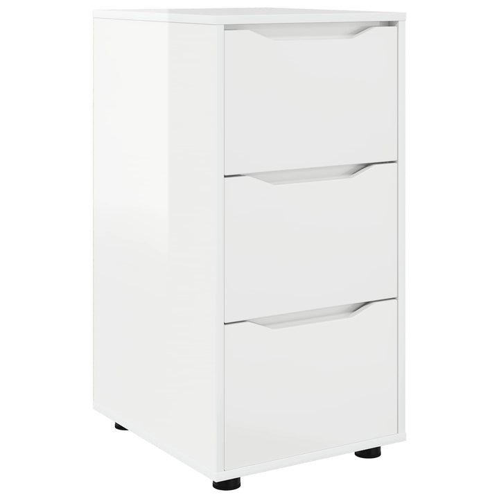 Opbevaringsskab 40 x 48 x 81 cm Konstrueret træ Høj gloss hvid