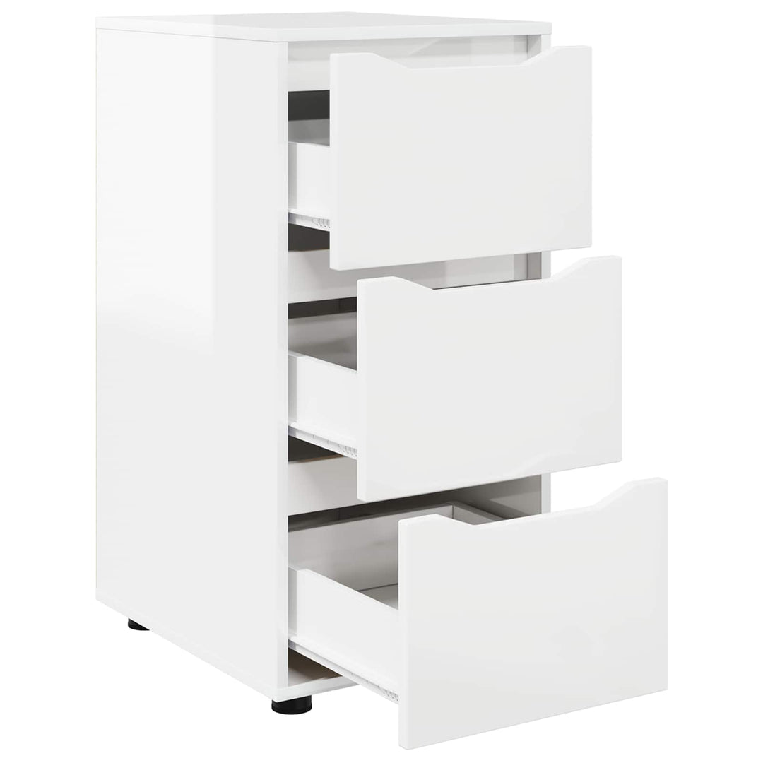 Opbevaringsskab 40 x 48 x 81 cm Konstrueret træ Høj gloss hvid