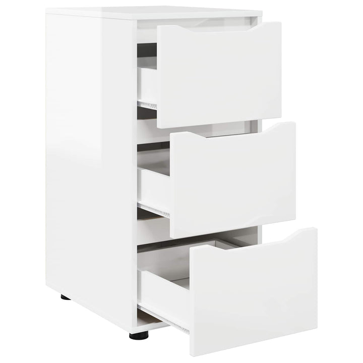 Opbevaringsskab 40 x 48 x 81 cm Konstrueret træ Høj gloss hvid