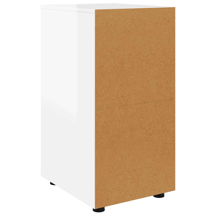 Opbevaringsskab 40 x 48 x 81 cm Konstrueret træ Høj gloss hvid