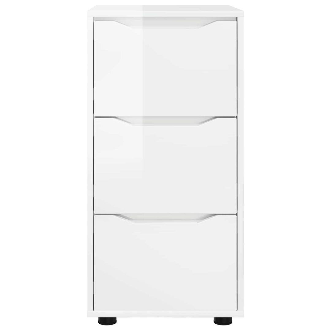 Opbevaringsskab 40 x 48 x 81 cm Konstrueret træ Høj gloss hvid