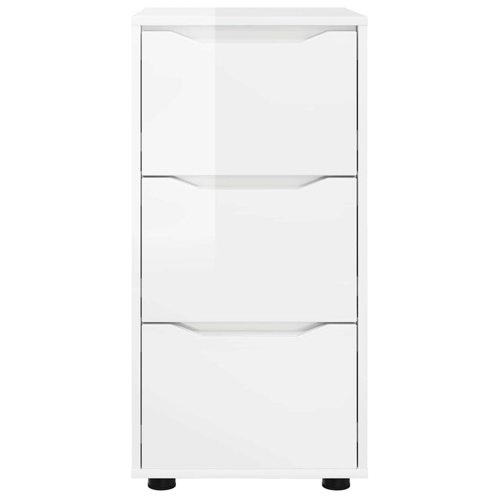 Opbevaringsskab 40 x 48 x 81 cm Konstrueret træ Høj gloss hvid