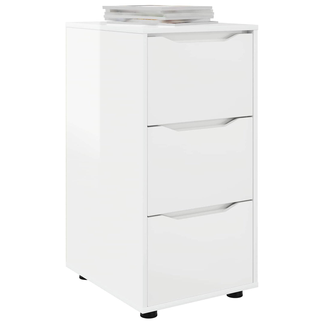 Opbevaringsskab 40 x 48 x 81 cm Konstrueret træ Høj gloss hvid