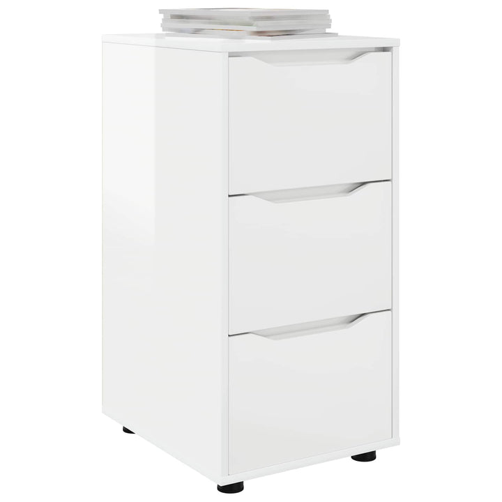 Opbevaringsskab 40 x 48 x 81 cm Konstrueret træ Høj gloss hvid