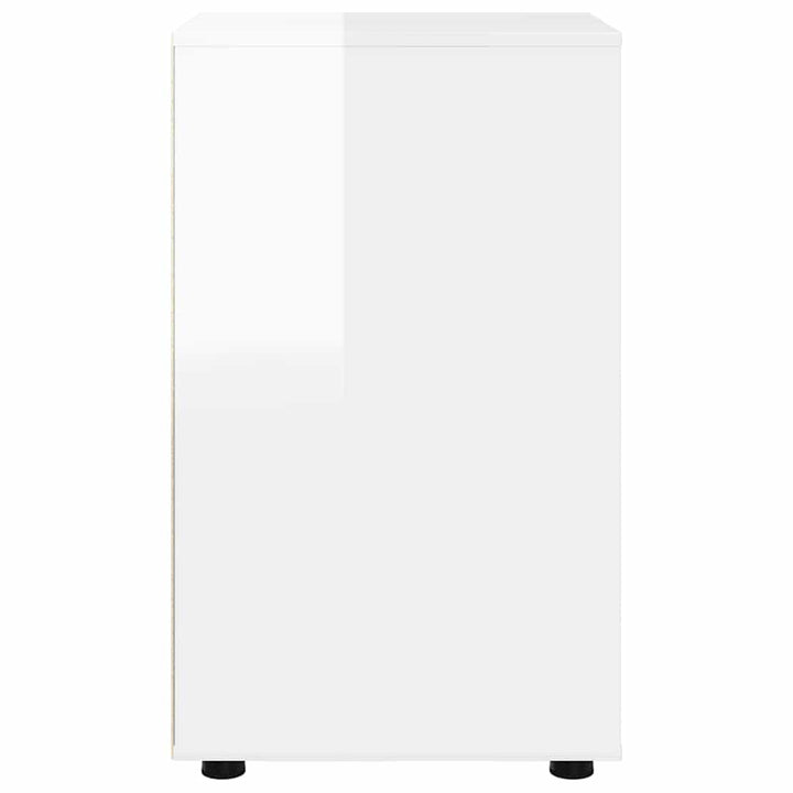 Opbevaringsskab Høj gloss hvid 40 x 48 x 81 cm Konstrueret træ