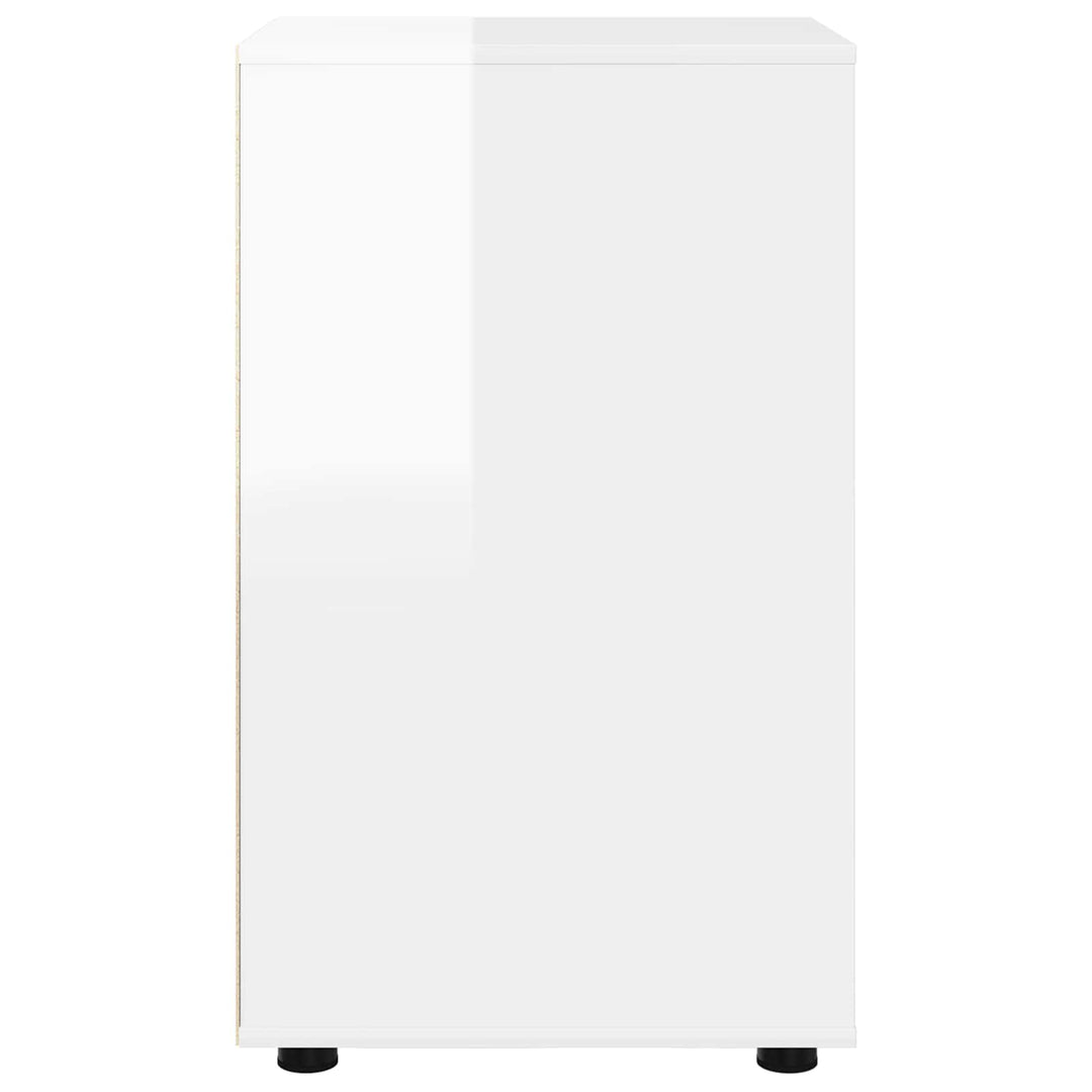 Opbevaringsskab 40 x 48 x 81 cm Konstrueret træ Høj gloss hvid