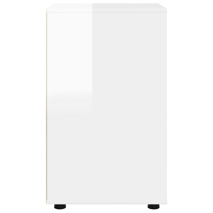 Opbevaringsskab 40 x 48 x 81 cm Konstrueret træ Høj gloss hvid