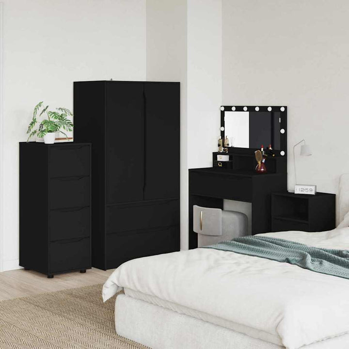 Opbevaringsskab Sort 40 x 48 x 105 cm Konstrueret træ