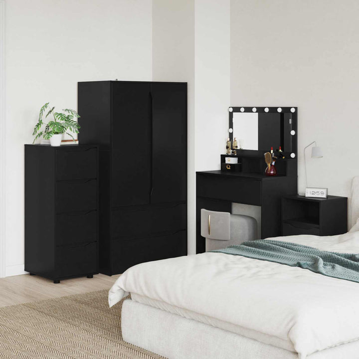 Opbevaringsskab 40 x 48 x 105 cm Konstrueret træ Sort