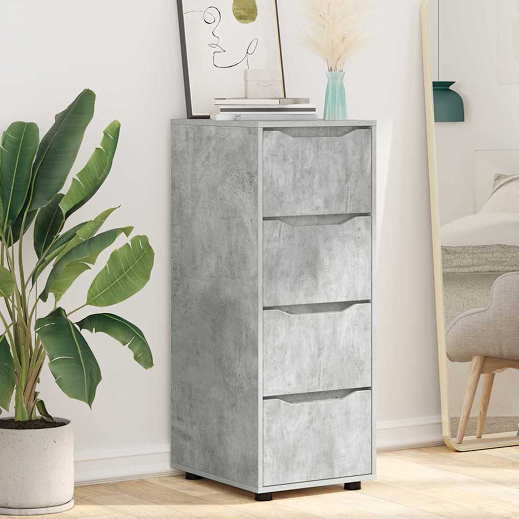 Opbevaringsskab Beton Grå 40 x 48 x 105 cm Konstrueret træ