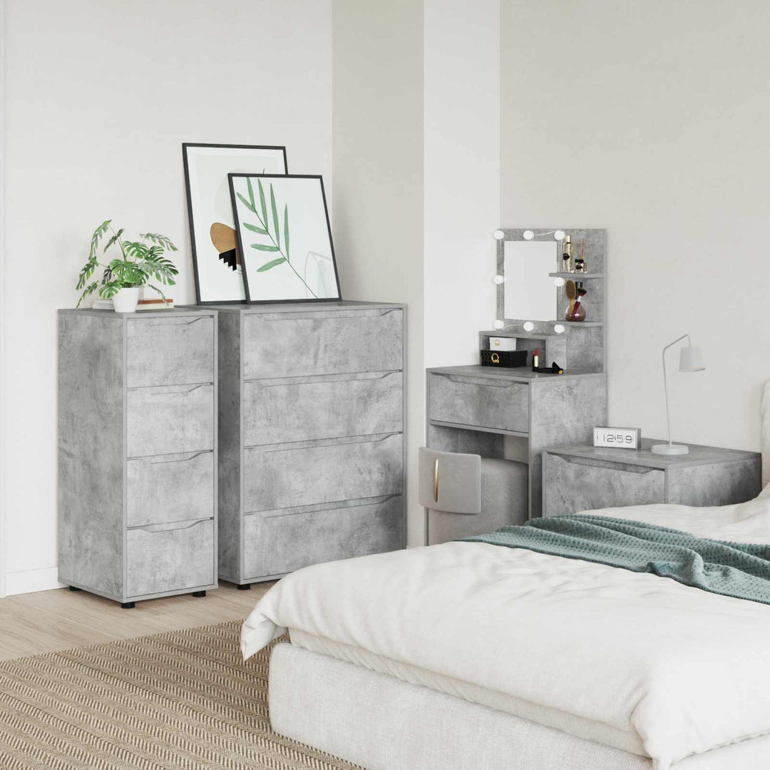 Opbevaringsskab Beton Grå 40 x 48 x 105 cm Konstrueret træ