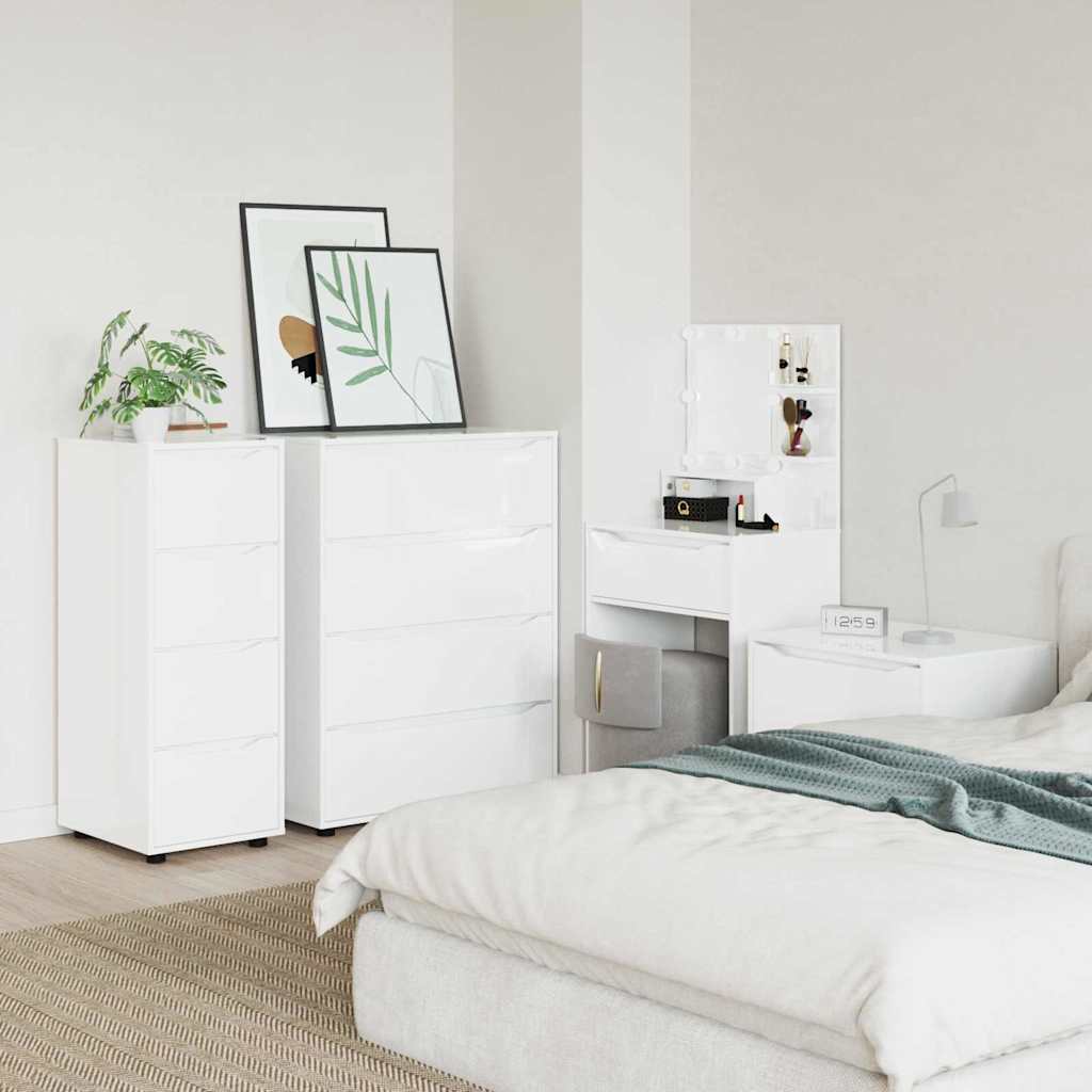 Opbevaringsskab Høj gloss hvid 40 x 48 x 105 cm Konstrueret træ
